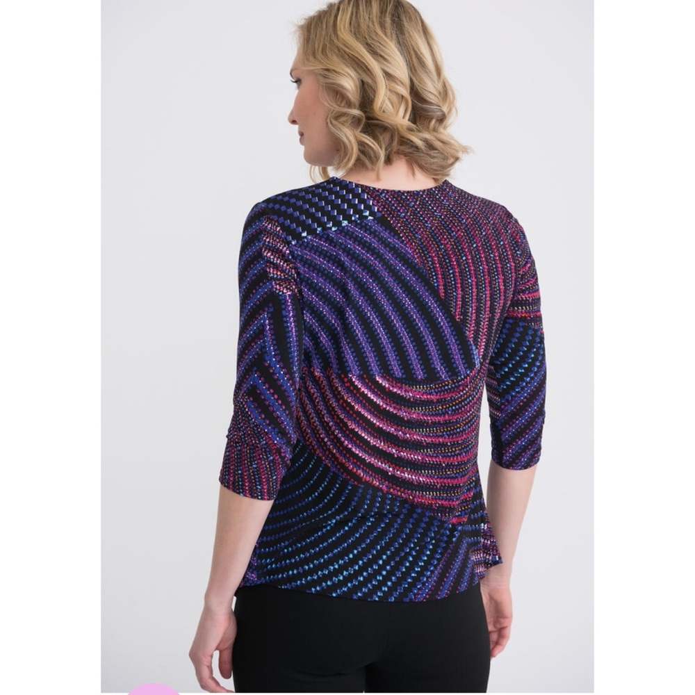 Joseph Ribkoff Multicolor Geometric Top - Picture 2 of 6